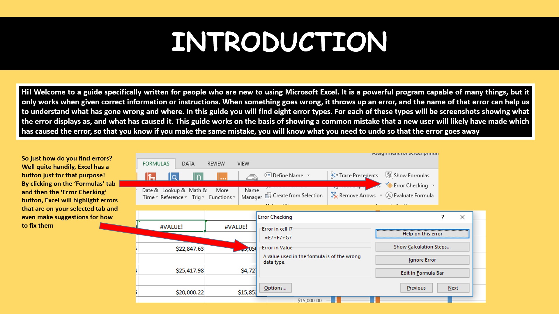 Screenshot of Errors Guide