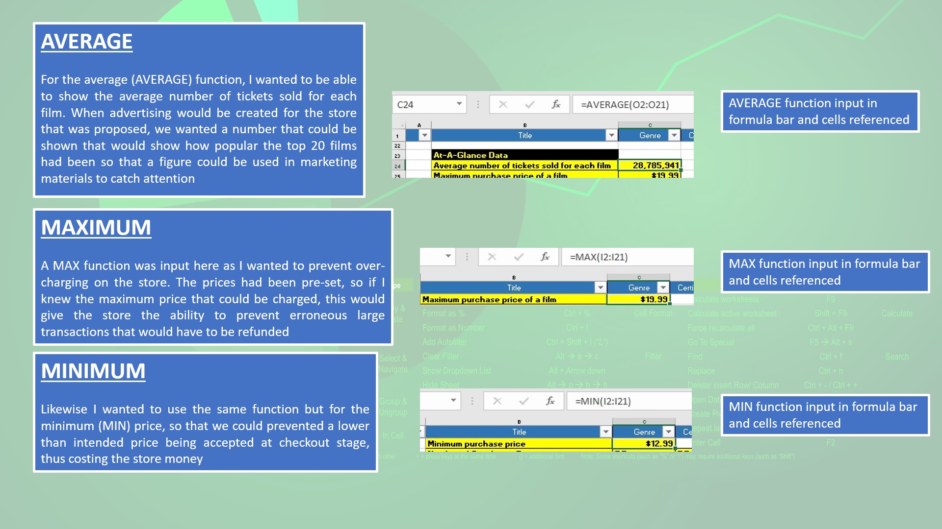 Screenshot of Functions Guide
