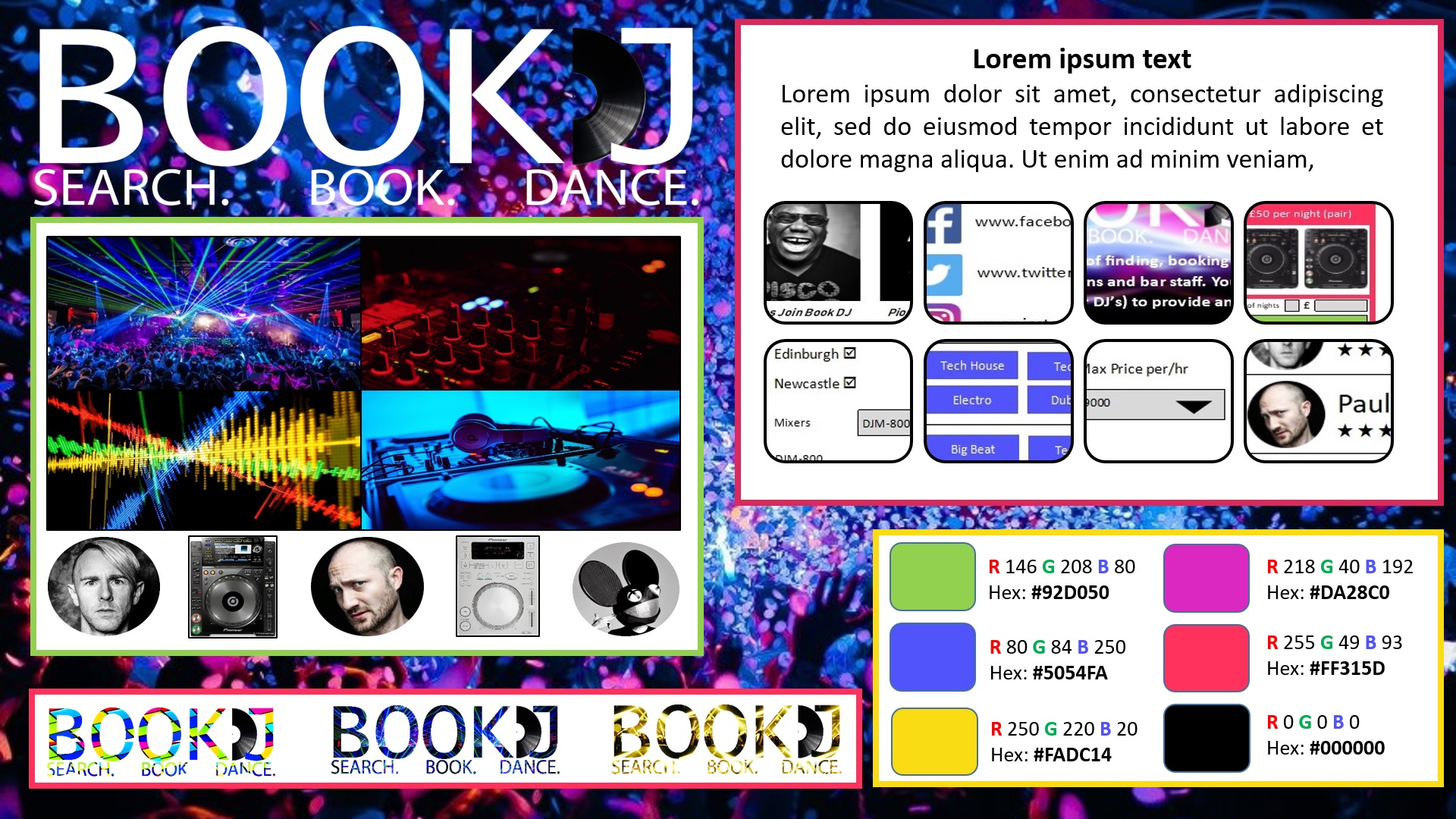 Screenshot of web site mood board